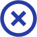 Blue cross icon on a white background, symbolizing cancellation or closing an item.