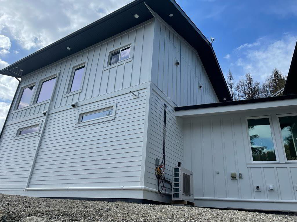 Ductless AC set up on a new home