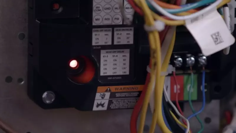 Furnace control board diagnostic indicator flashing red