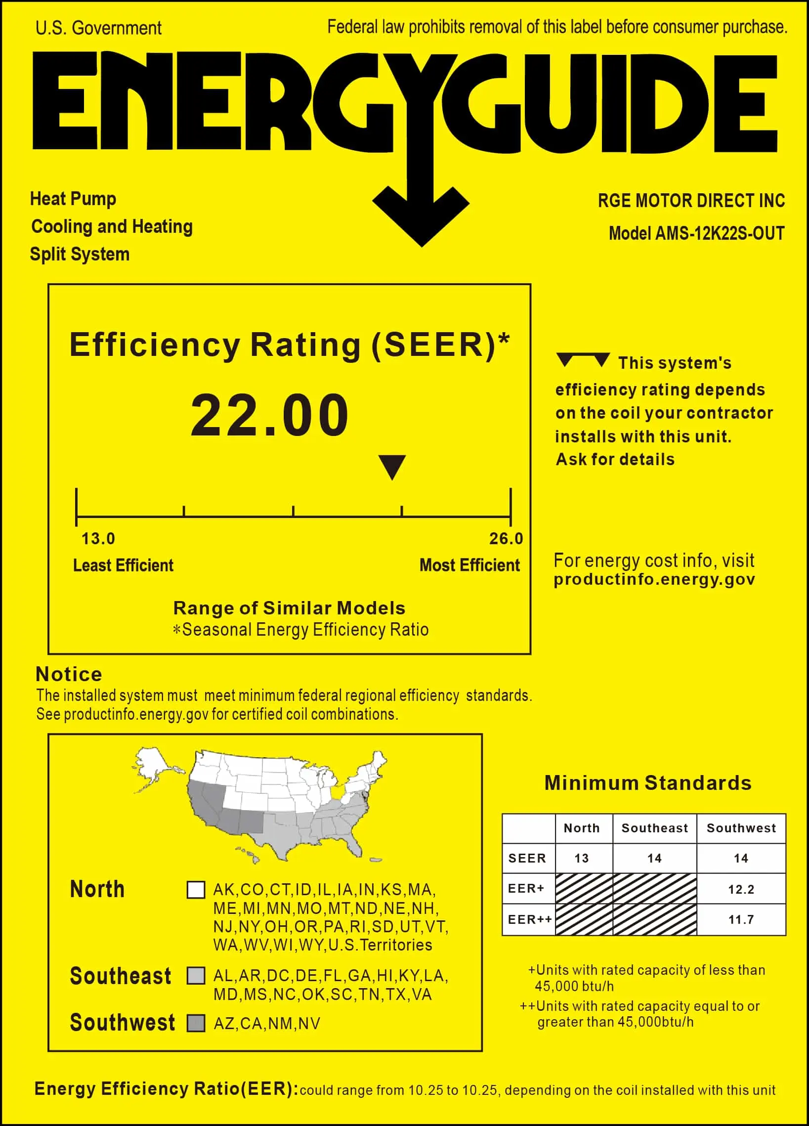 Heat Pump SEER Energy Label