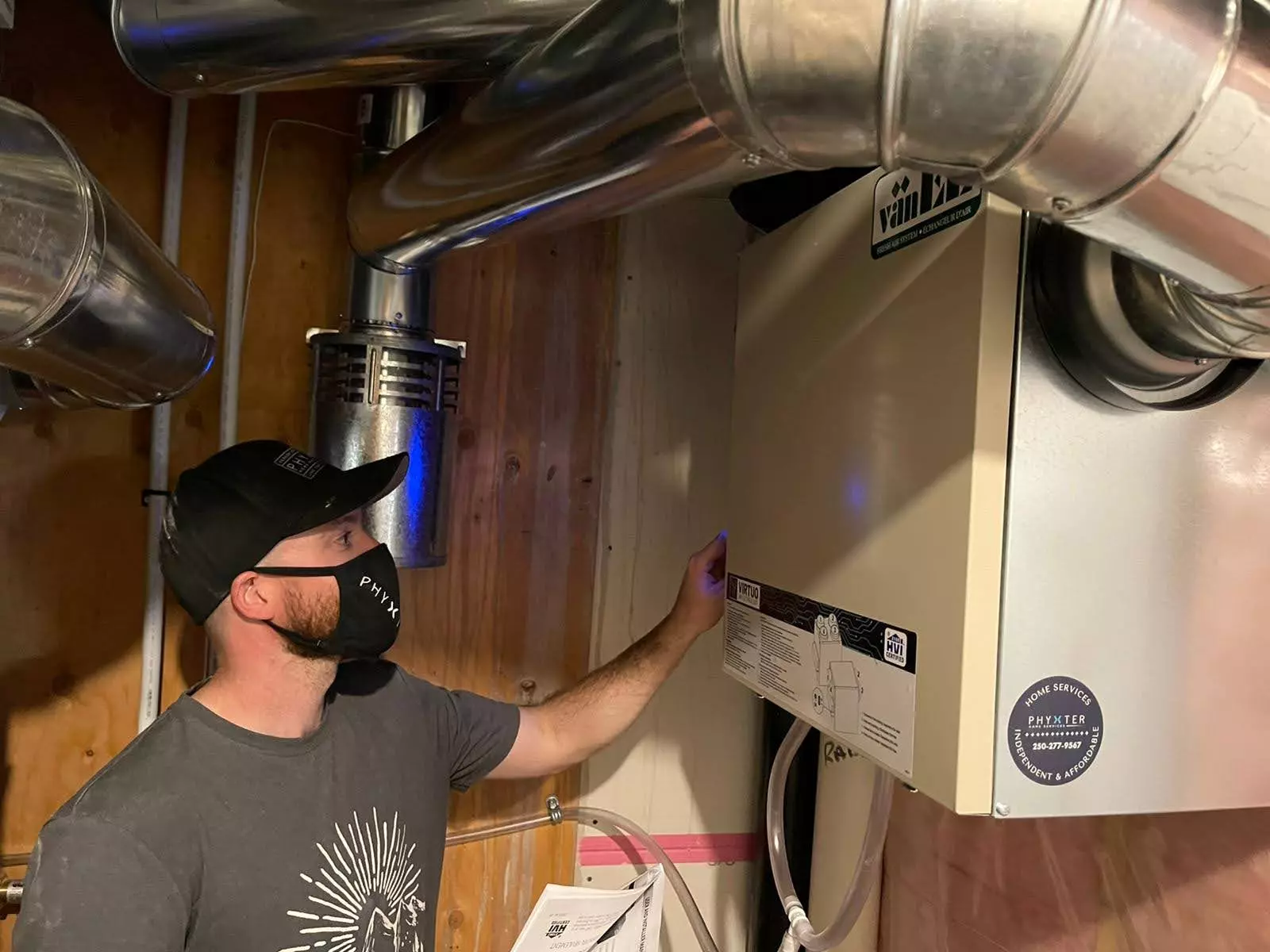 Energy recovery ventilation system installation