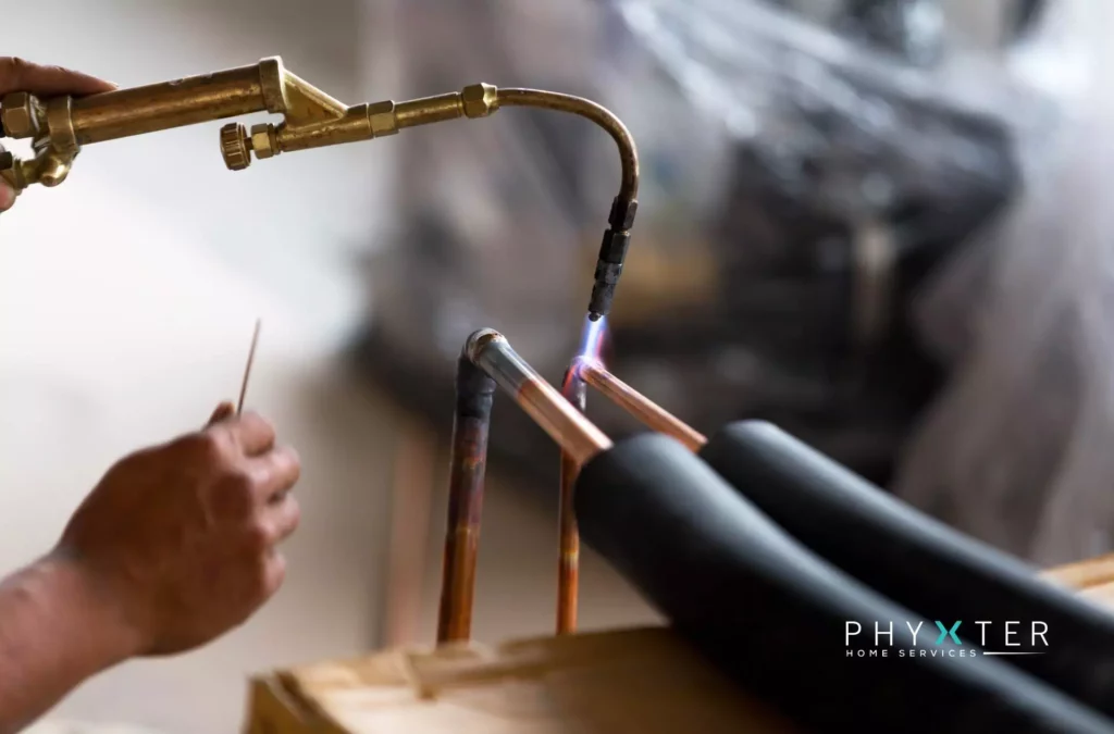 Brazing-air-conditioning-copper-lines