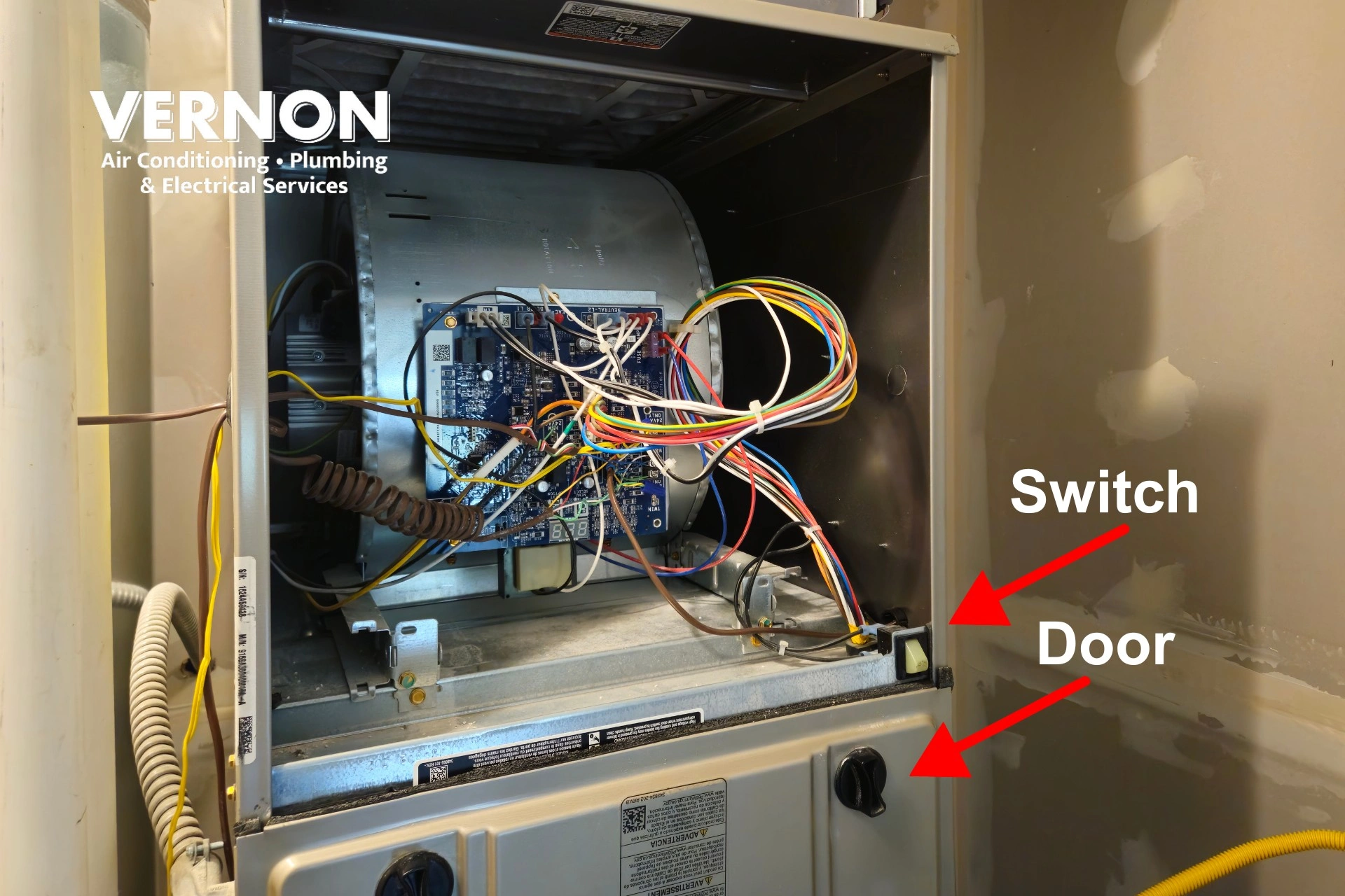 Furnace door switch and door location